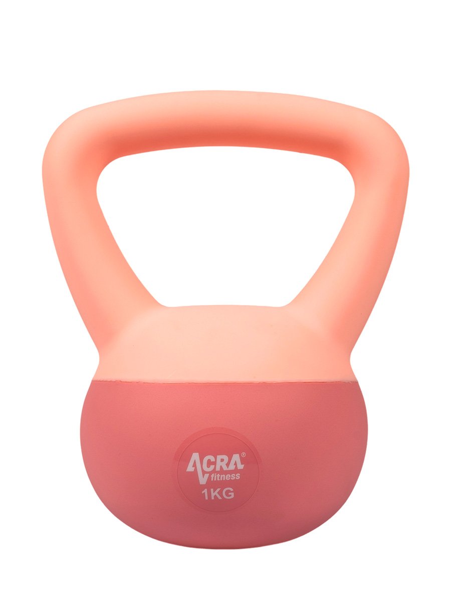 ACRA Soft PVC Kettlebell 3 kg, modrá