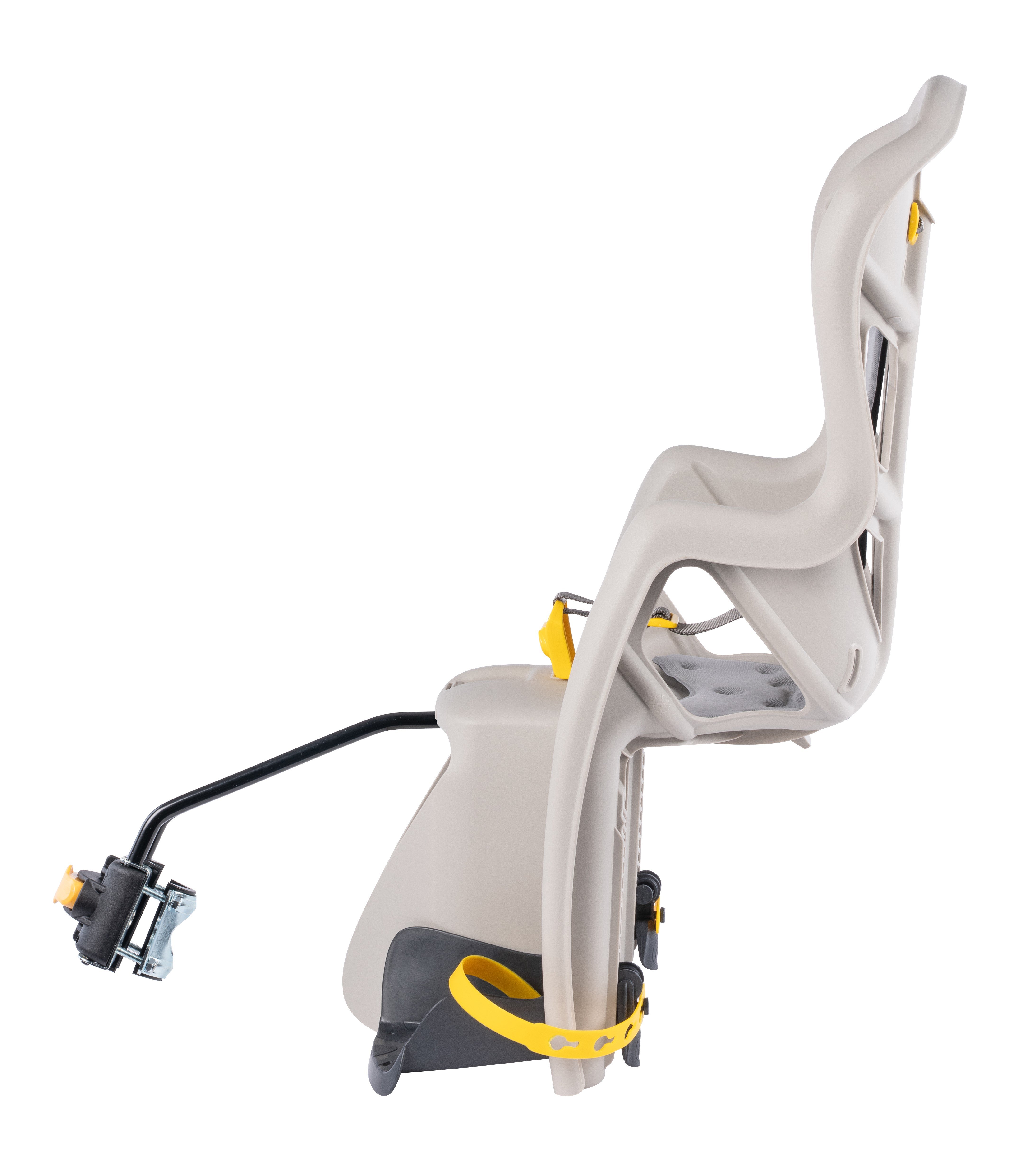 BELLELLI PEPE Detská sedačka na bicykel, upevnená na ráme, hodvábne sivá