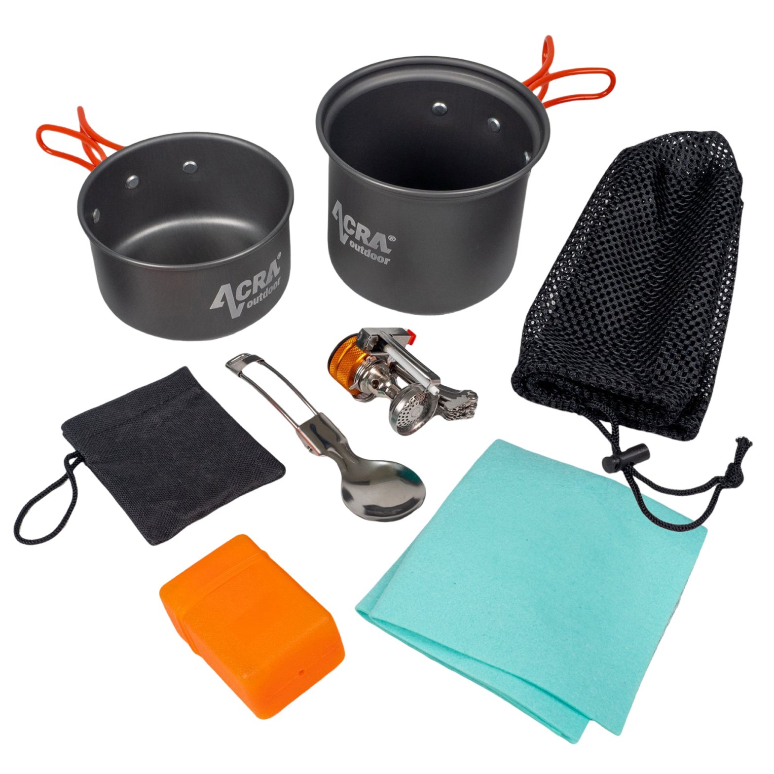 Súprava kempingového riadu Acra C23 vrátane plynového variča pre 1-2 osoby