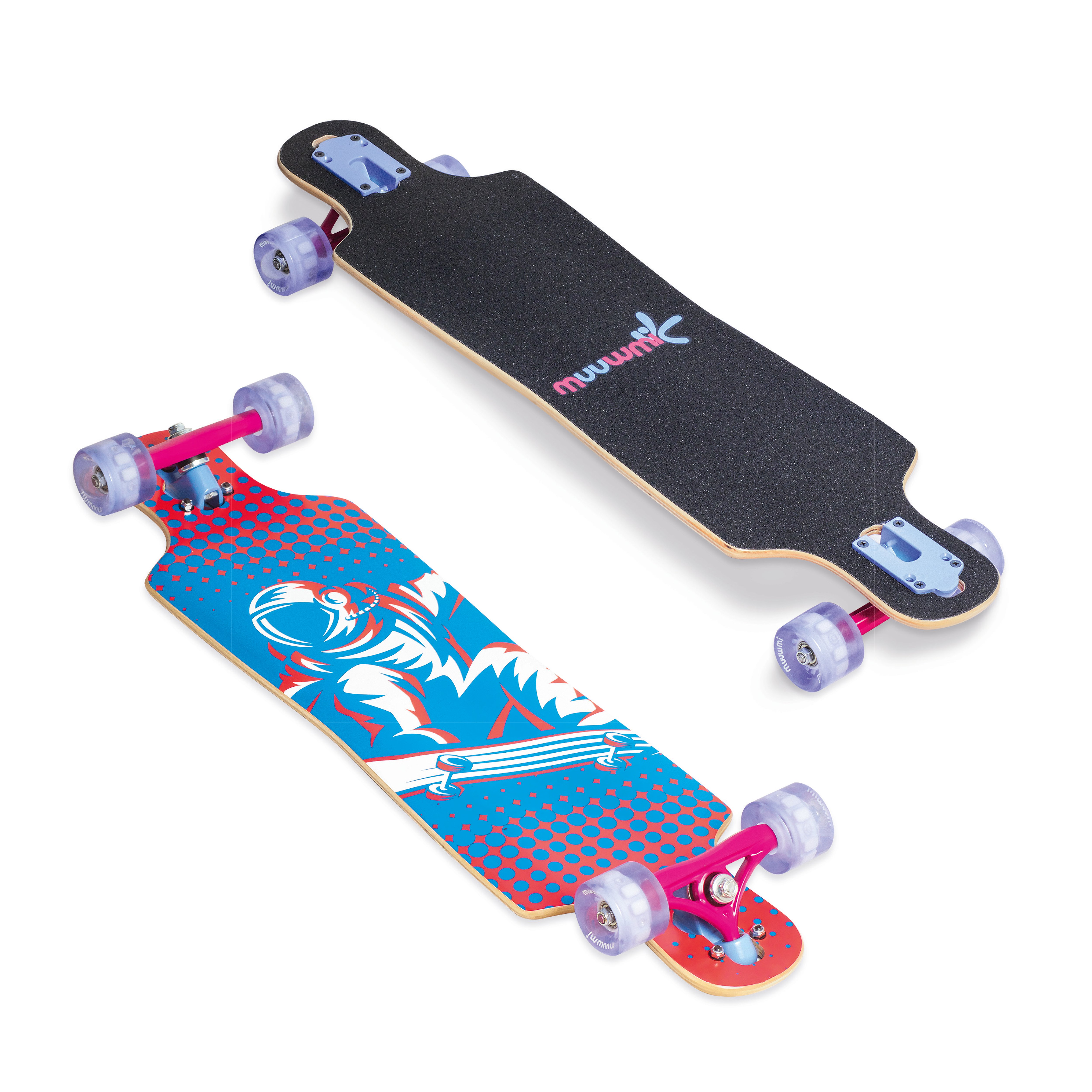 Muuwmi Longboard Compact ABEC 7 SPACE, so svietiacimi kolieskami