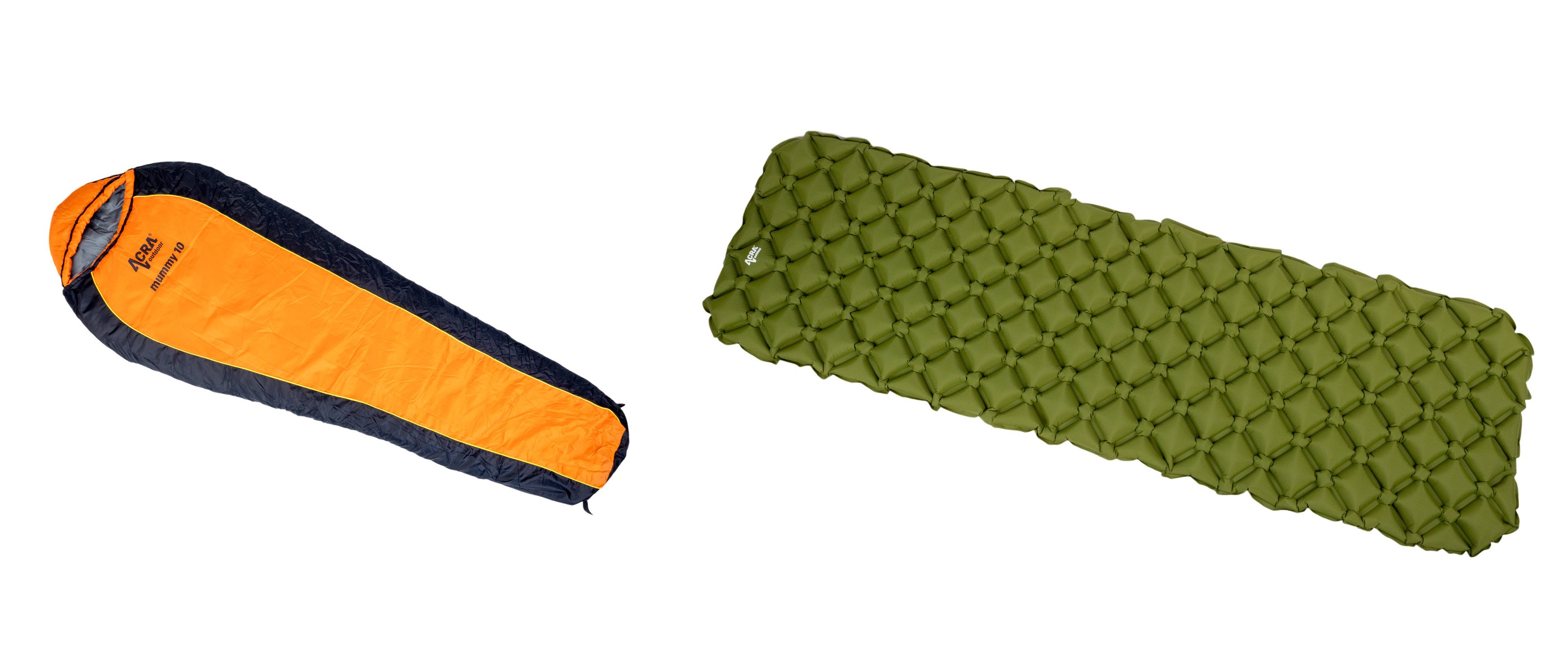 Festivalový set TULTOP: spací vak múmia + nafukovací matrac