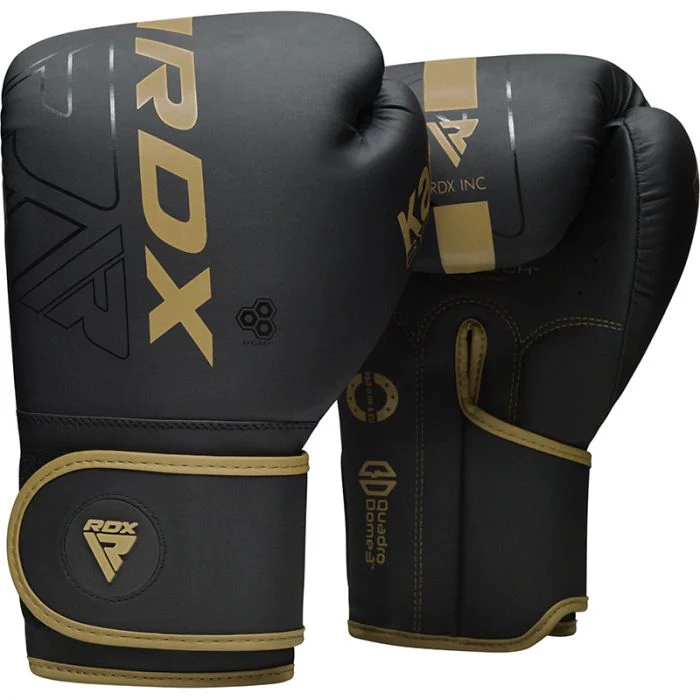 RDX Boxerské tréningové rukavice F6 Kara gold 6 oz