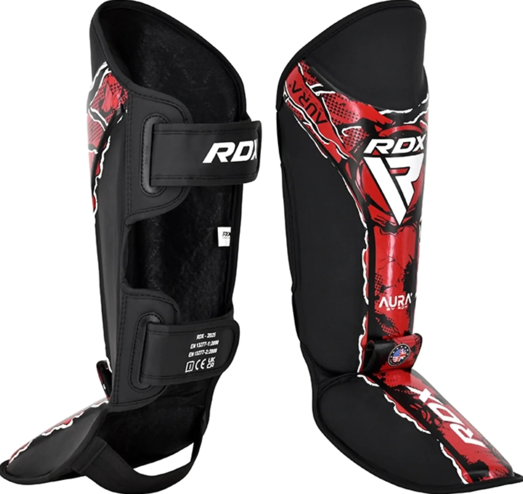 RDX Chrániče holení F17 Aura, červeno-čierne